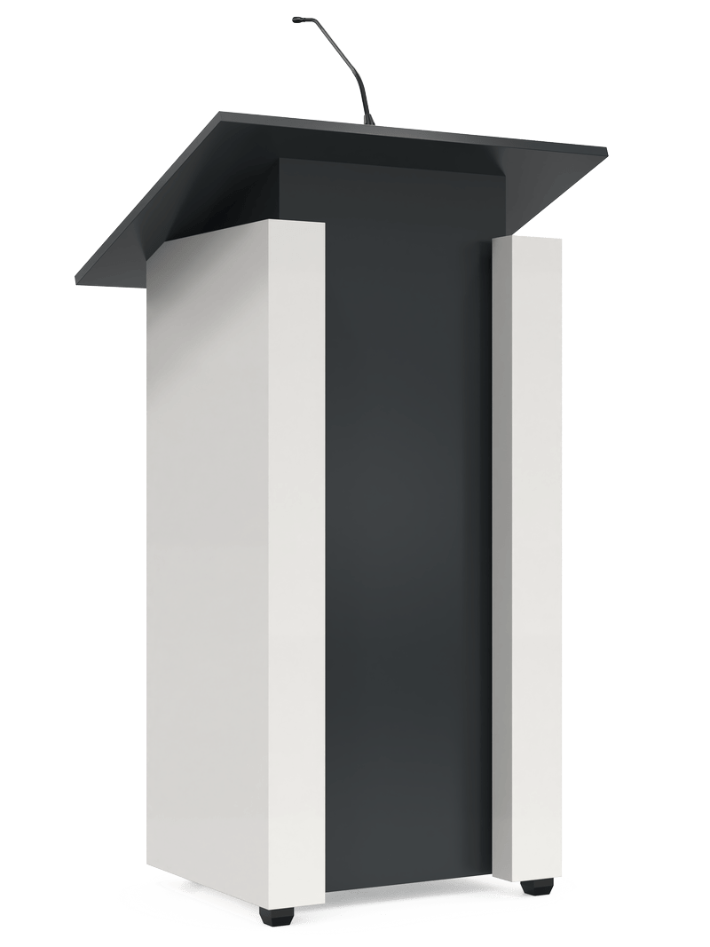 Schwarz-weißes modernes Rednerpult Modell Amynent